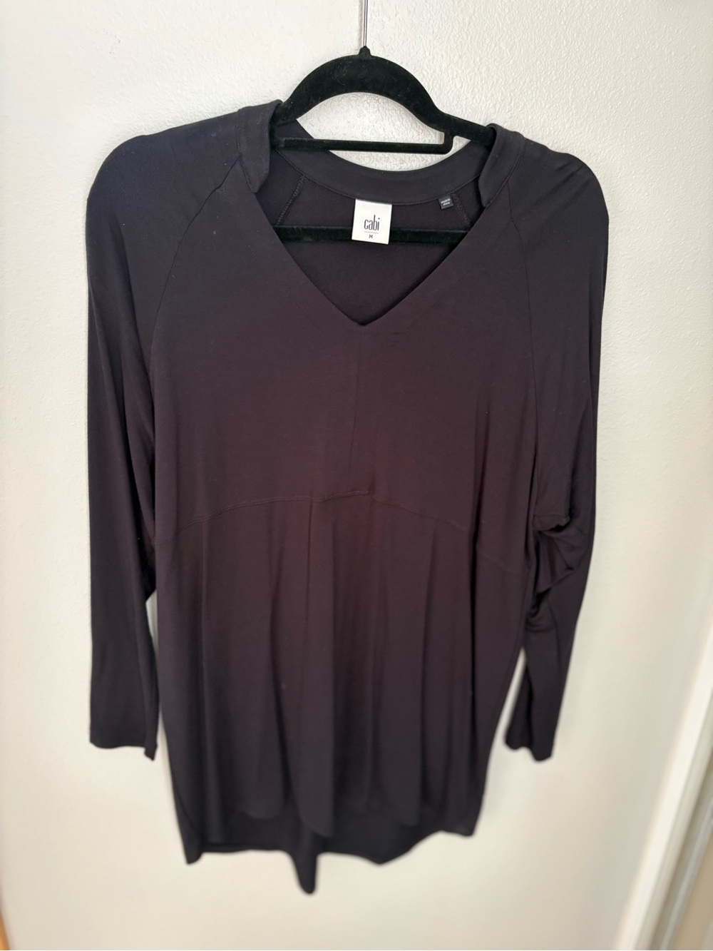 CAbi Black V-Neck Hooded Long-Sleeve Tunic